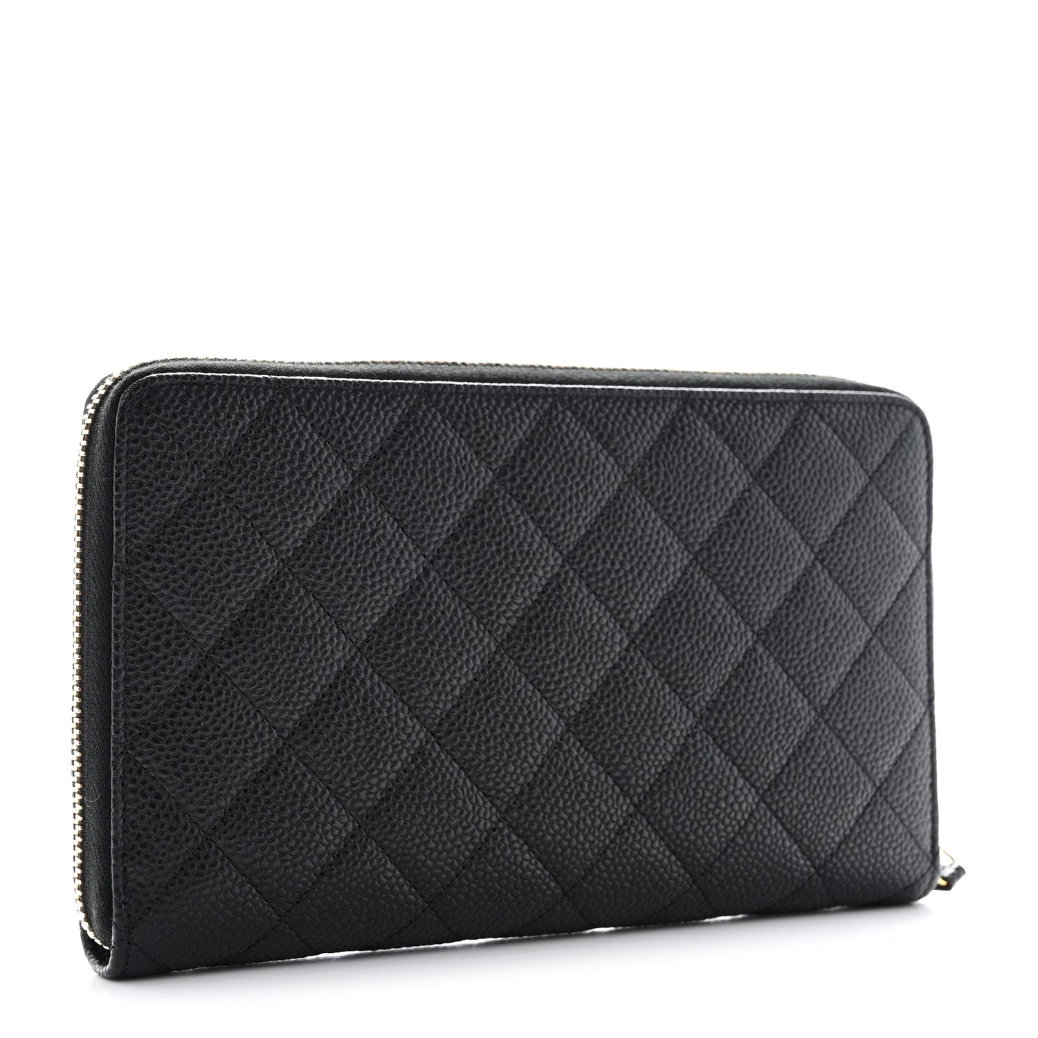 Chanel Caviar Quilted Large Zip Around Organizer Wallet Black 3 of 8