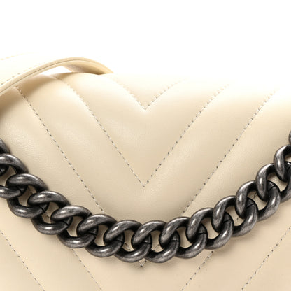 Chanel Lambskin Chevron Quilted Medium Boy Flap Ivory 8 of 10