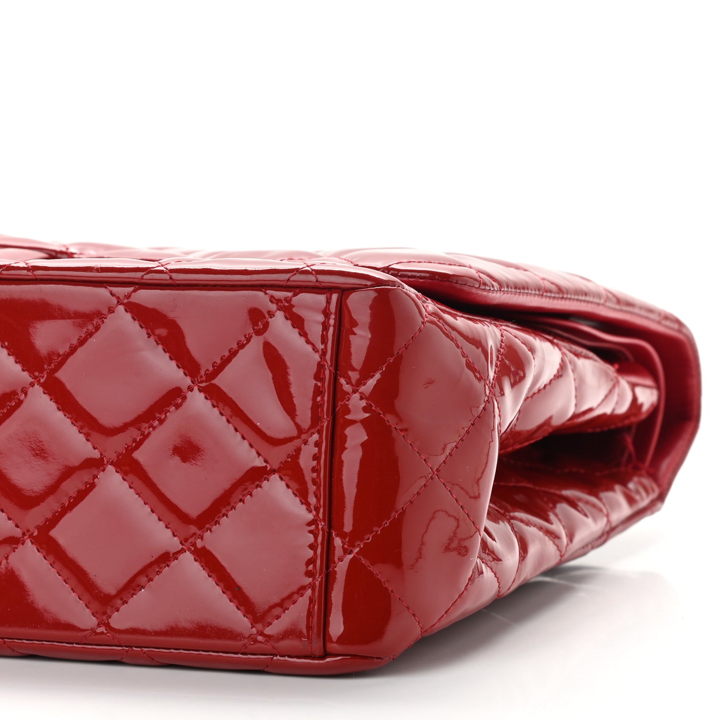 Patent Quilted Maxi Double Flap Red