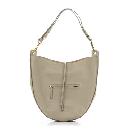 Celine Crisped Calfskin Medium Hobo Light Taupe 1 of 7