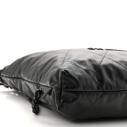 Chanel Shiny Calfskin Quilted Chanel 22 Backpack So Black 19 of 21