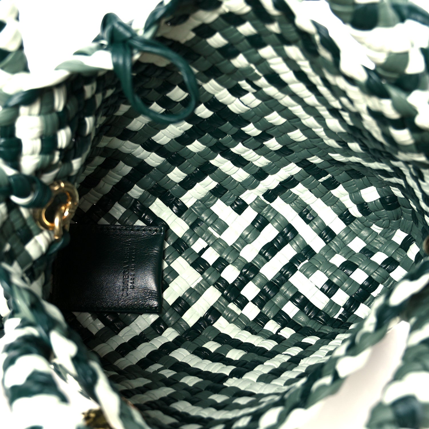 Bottega Veneta Lambskin Intreccio Small Tosca Crossbody Emerald