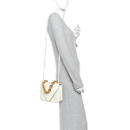 Bottega Veneta Calfskin Mount Envelope Bag White 2 of 11