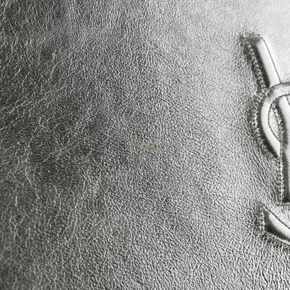 Saint Laurent Metallic Calfskin Monogram Large Belle De Jour Clutch Silver 7 of 8
