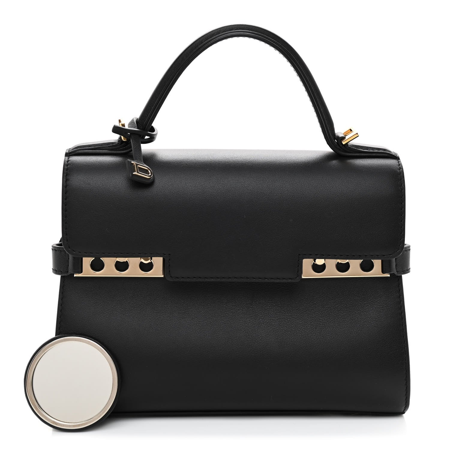 Delvaux Smooth Calfskin Mini Tempete Satchel Black 1 of 8