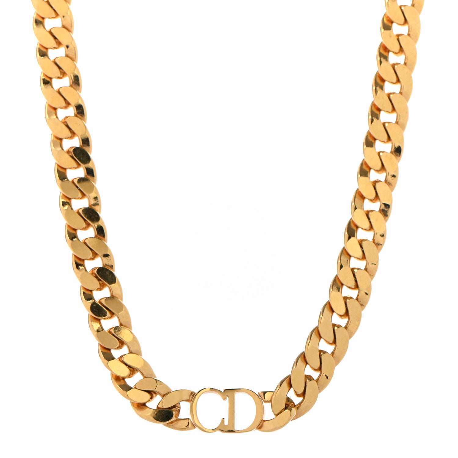 Christian Dior Metal Danseuse Etoile Chain Choker Necklace Gold 1 of 5