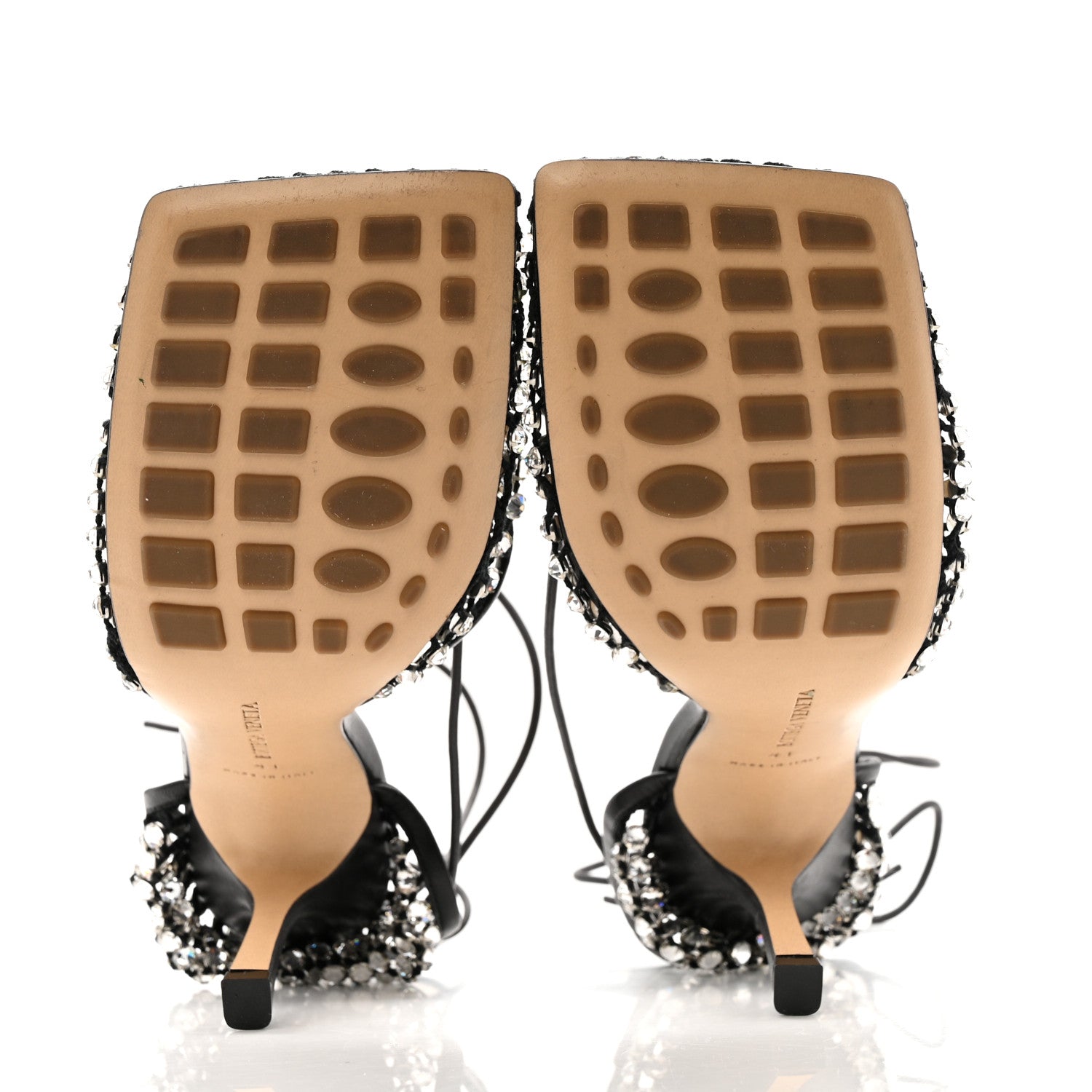 Bottega Veneta Mesh Nappa Crystal Embellished Sparkle Stretch Ankle Tie Sandals 41 Black 6 of 12