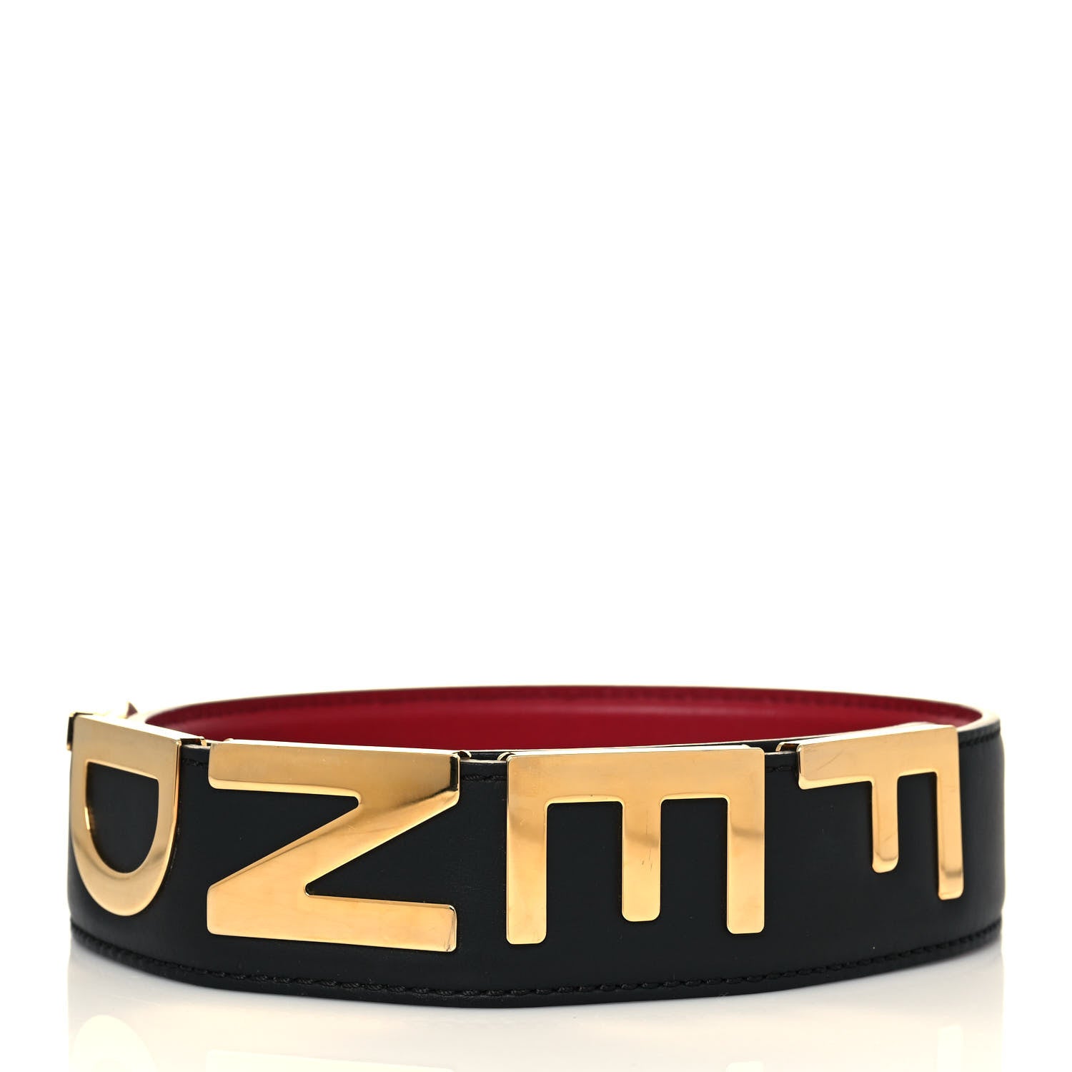 Fendi Vitello Century Metal Logo Bi-Color Strap You Black Fragola 2 of 4