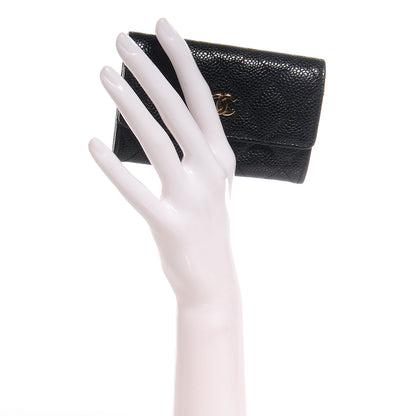 Chanel Caviar Quilted Flap Card Holder Black 2 of 9