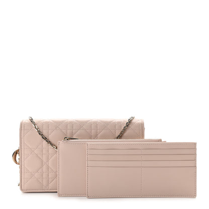 Christian Dior Lambskin Cannage Lady Dior Convertible Clutch Pink 1 of 10