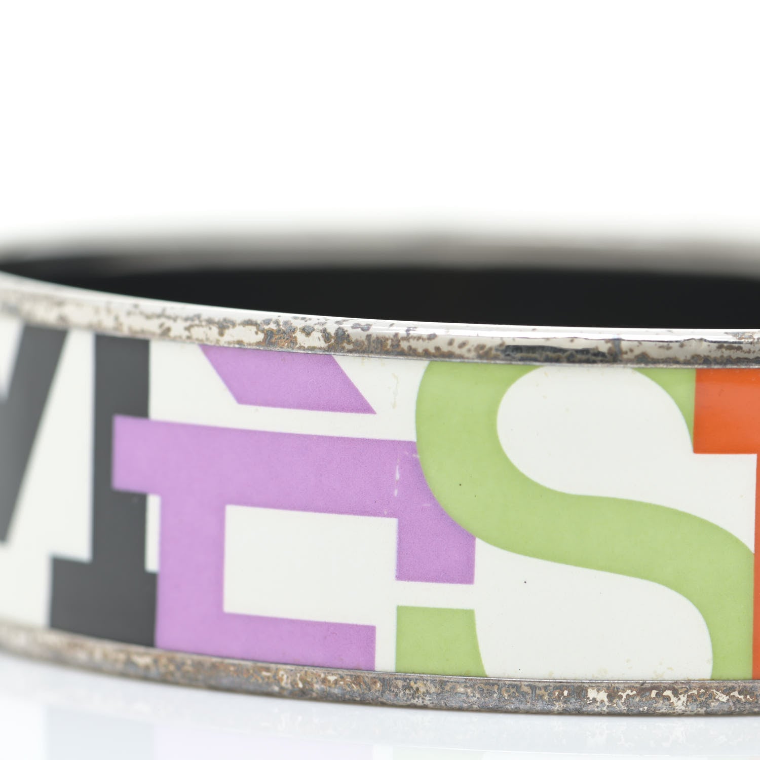 Hermes Enamel Printed Wide Capitales Bracelet 65 7 of 7