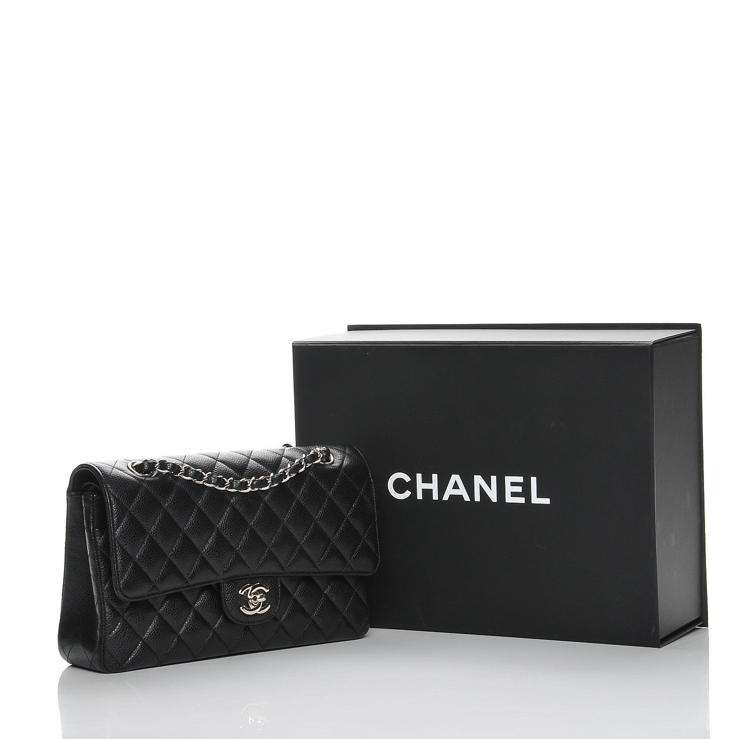 Chanel Caviar Quilted Medium Double Flap Black 8 of 8