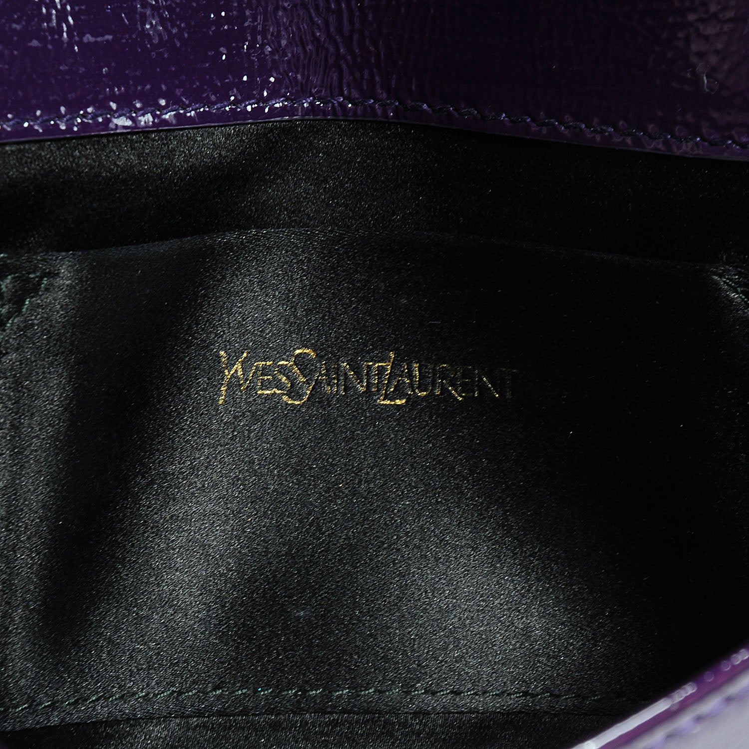Saint Laurent Patent Small Belle De Jour Clutch Purple 6 of 7