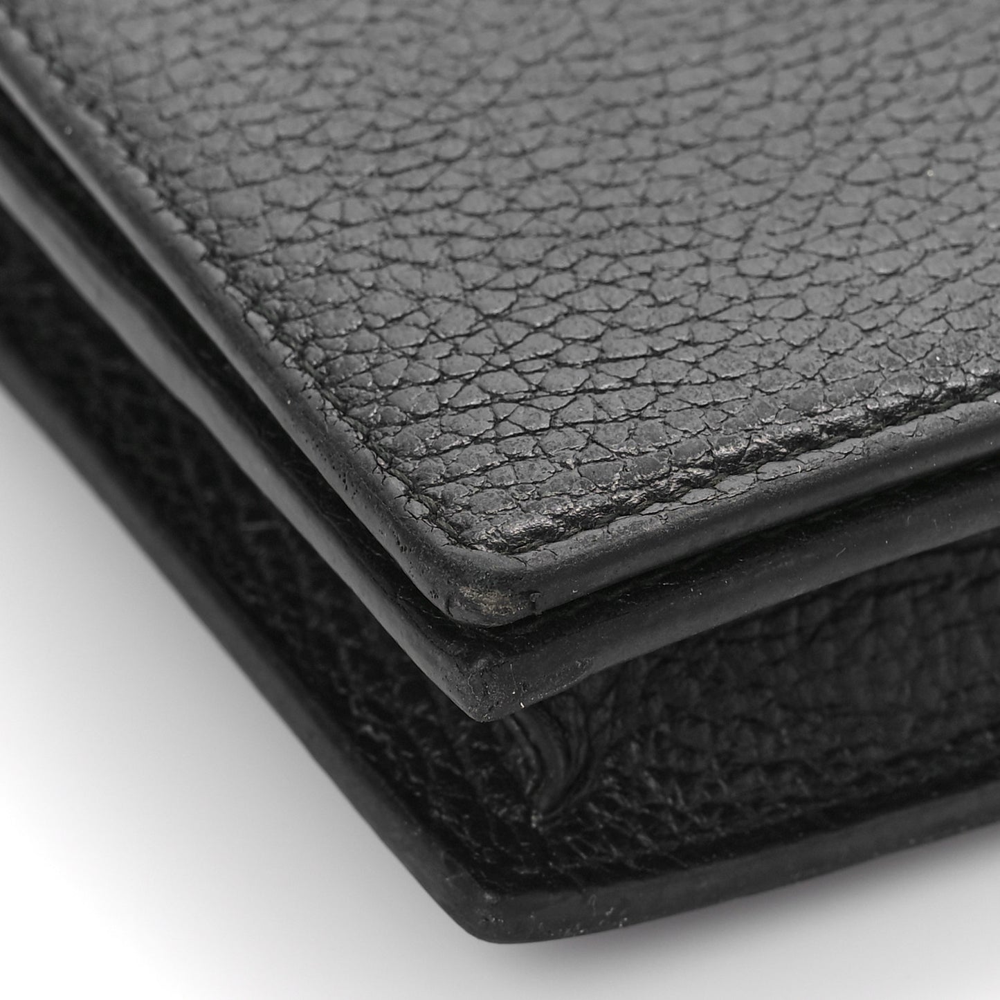 Dollar Calfskin Medium Betty Chain Wallet Black