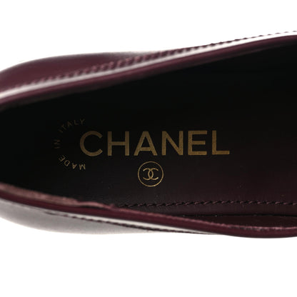 Chanel Calfskin CC Chain Mocassin Loafers 38 Burgundy 9 of 10
