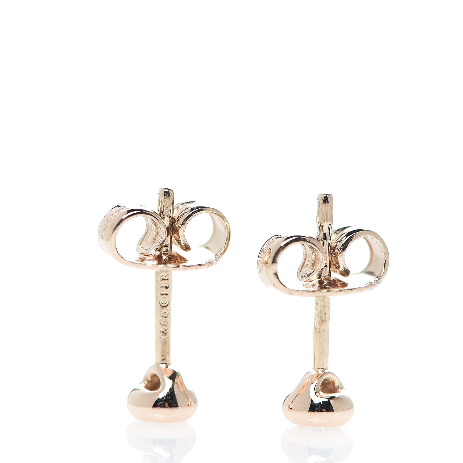 Tiffany 18K Rose Gold Diamond .06ctw Elsa Peretti Diamonds By The Yard Earrings 2 of 3