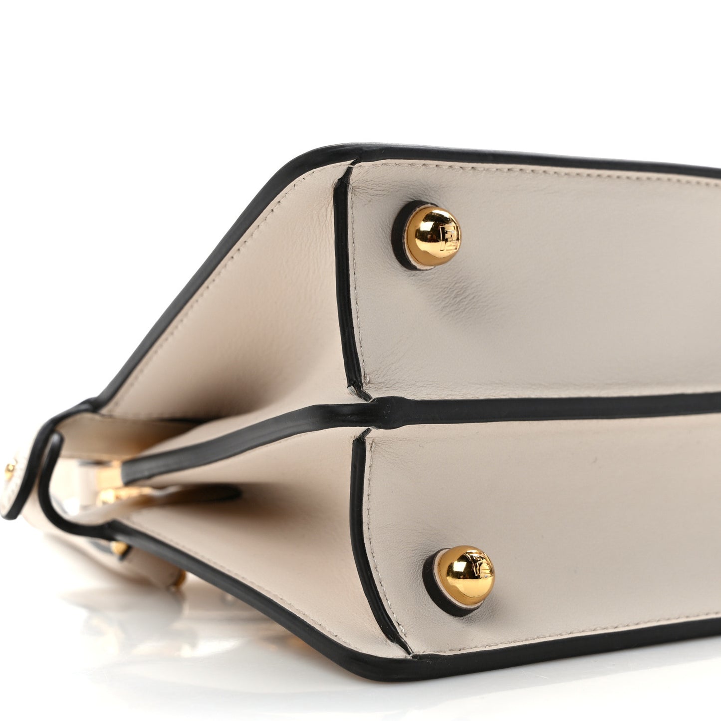 Vitello Seta Shiny Nappa Floral Embroidered Petite Peekaboo I SEE U Satchel Camelia White Ice