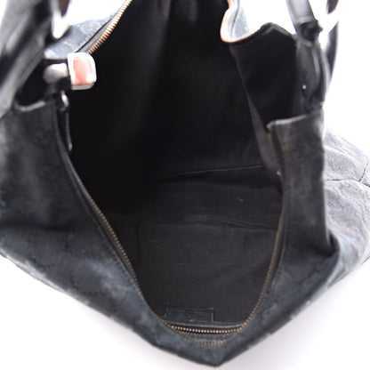 Gucci Monogram Medium Horsebit Chain Hobo Black 4 of 8