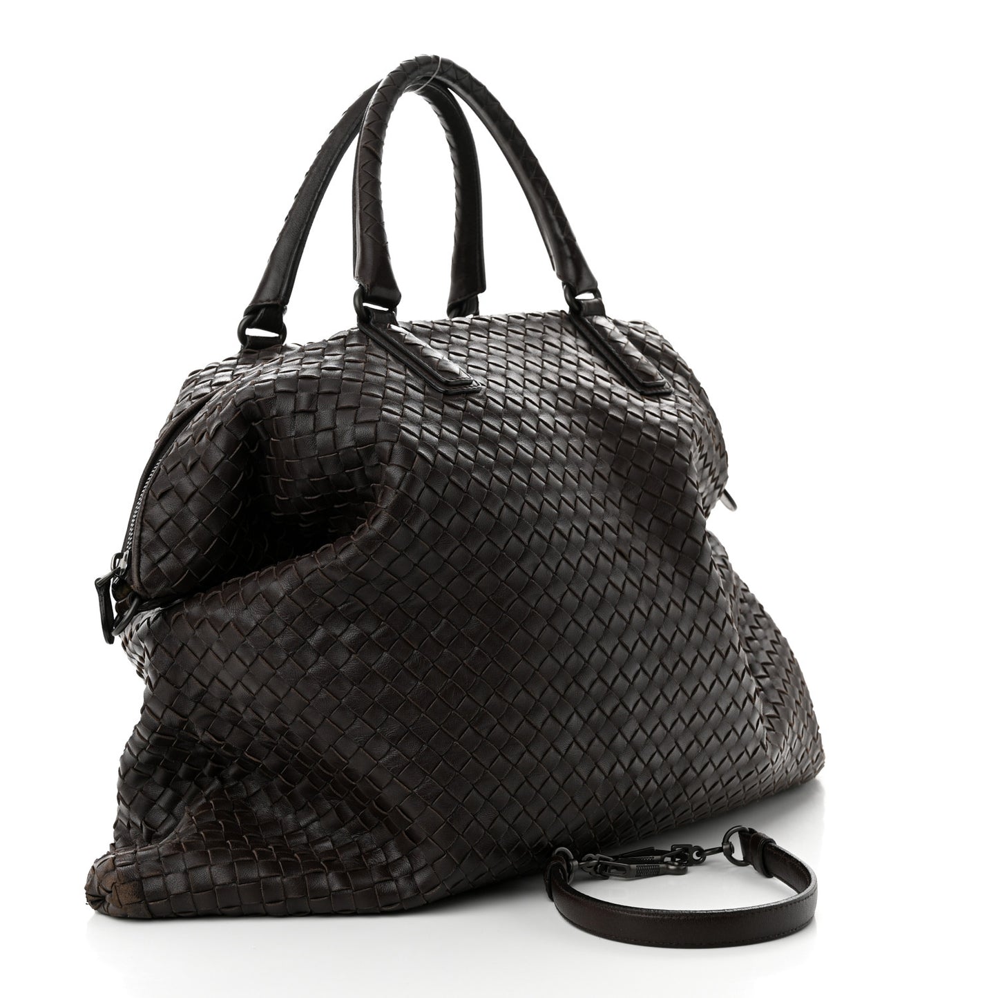 Nappa Intrecciato Maxi Convertible Tote Ebano