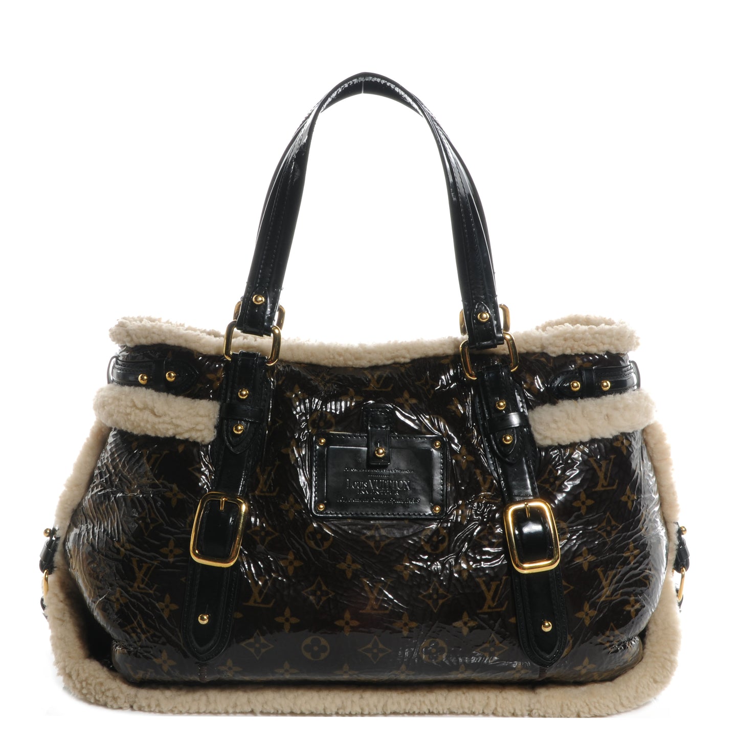 Patent Monogram Shearling Sac Thunder