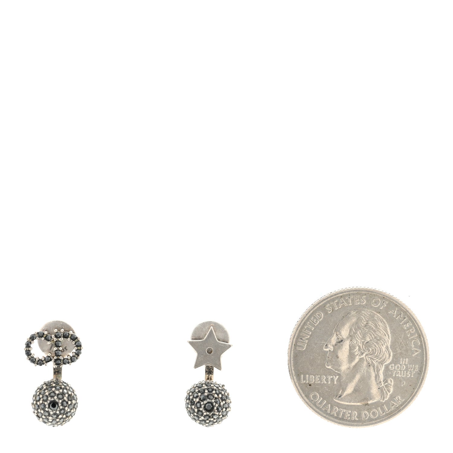 Christian Dior Crystal Star CD La Petite Tribal Earrings Silver 2 of 4