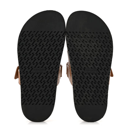Hermes Calfskin Womens Chypre Sandals 37.5 Naturel 6 of 11