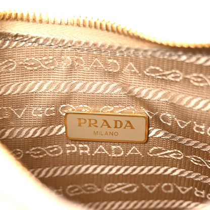 Prada Yarn Raffia Effect Crochet Mini Re-Edition 2000 Shoulder Bag Naturale 11 of 29