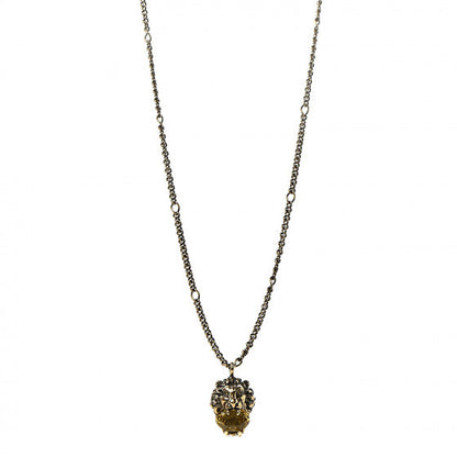 Gucci Metal Brass Swarovski Lion Head Necklace Gold Yellow 1 of 6