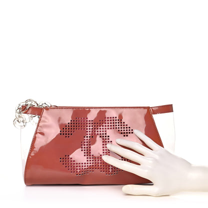 Chanel PVC Patent Calfskin Perforated CC Clutch Pink 2 of 11