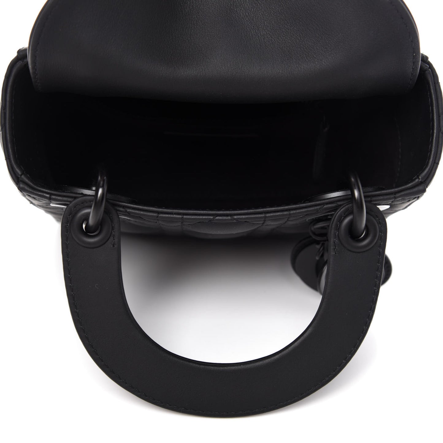 Ultra Matte Calfskin Cannage Mini Lady Dior Black