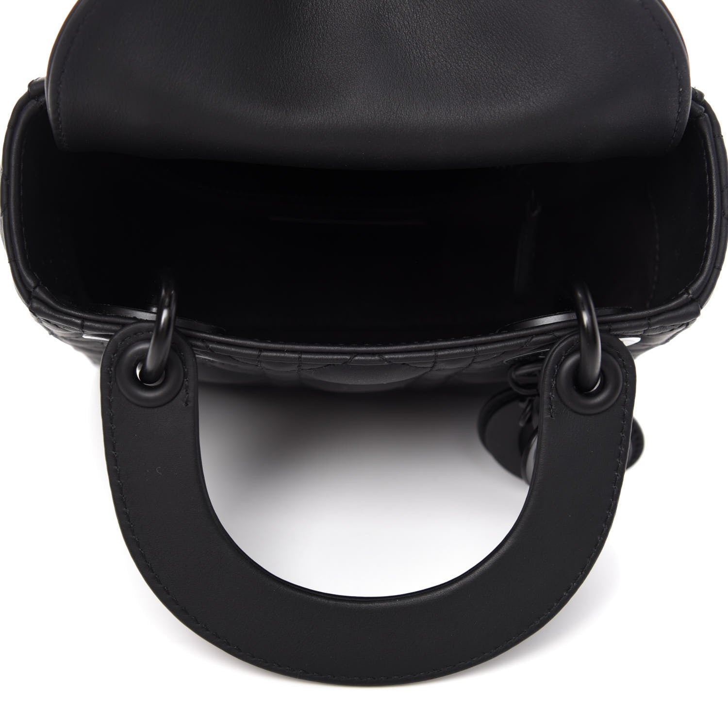 Christian Dior Ultra Matte Calfskin Cannage Mini Lady Dior Black 5 of 11