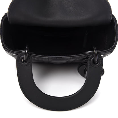 Christian Dior Ultra Matte Calfskin Cannage Mini Lady Dior Black 5 of 11