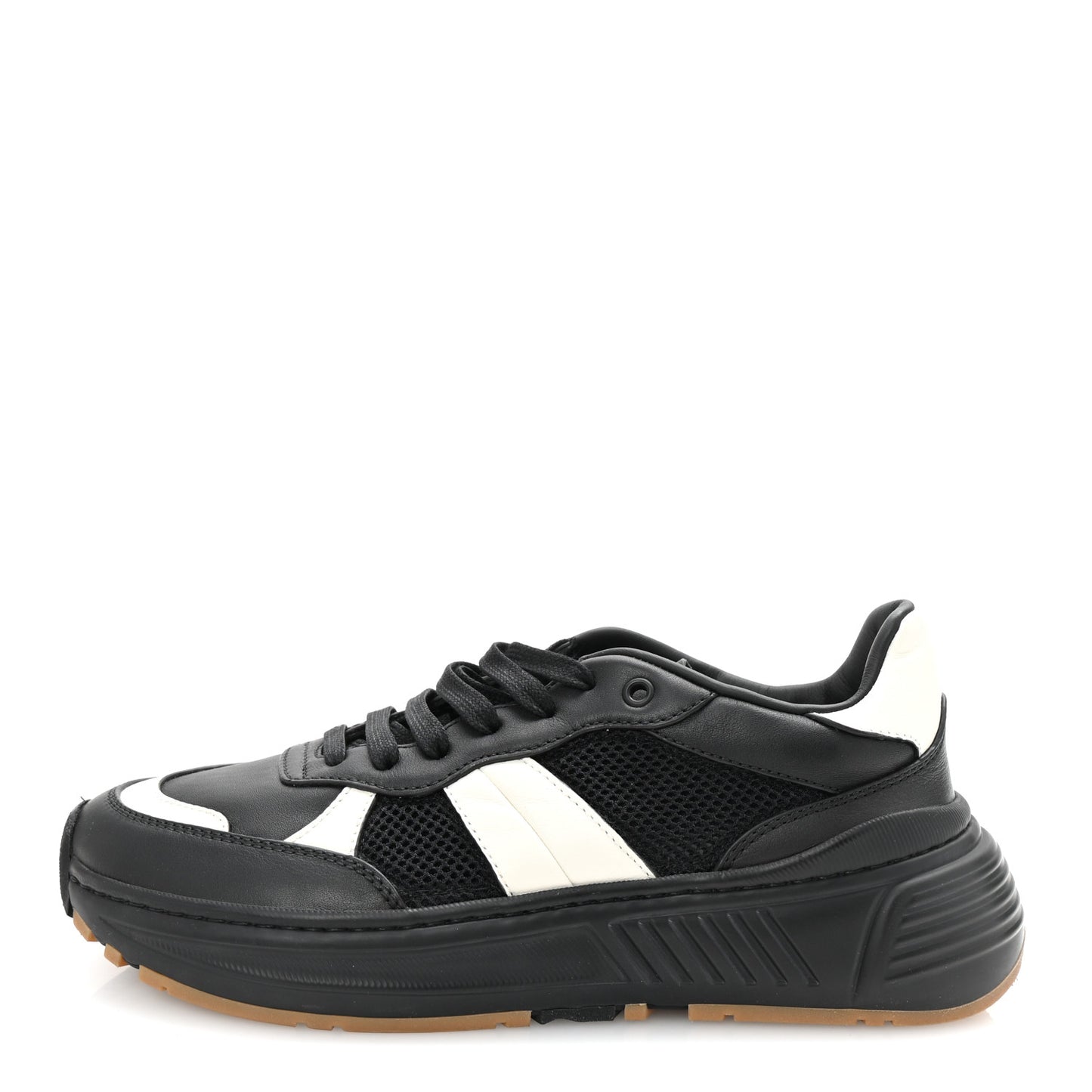 Calfskin Technical Mesh Speedster Sneakers 40.5 Black White