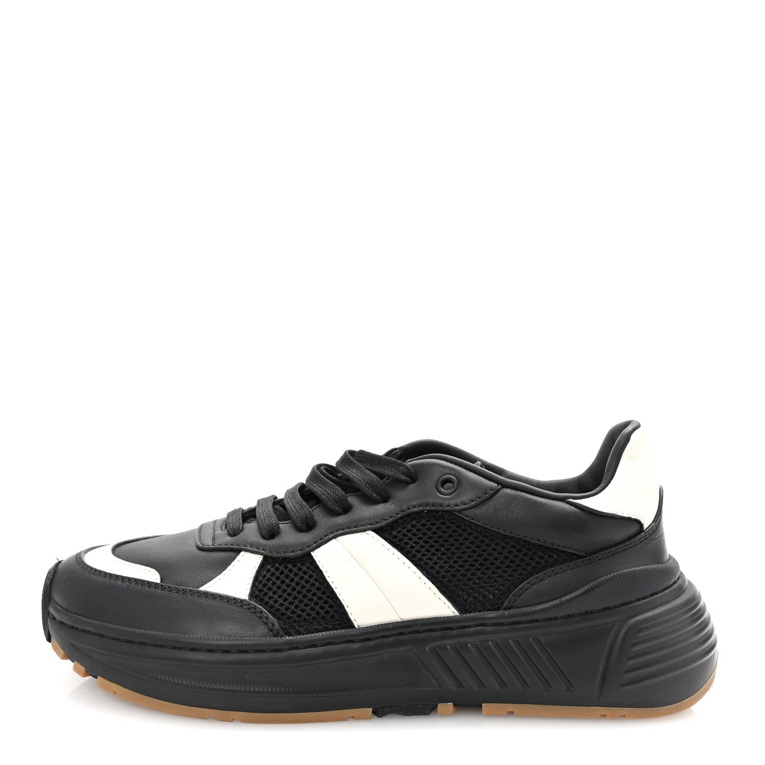 Bottega Veneta Calfskin Technical Mesh Speedster Sneakers 40.5 Black White 1 of 9