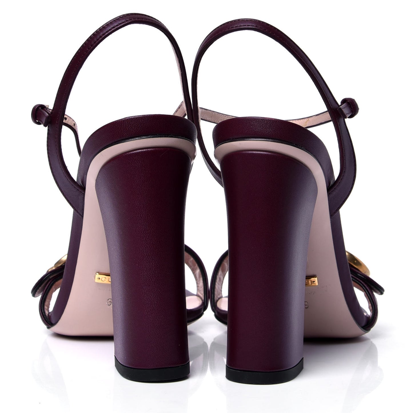 Lifford Calfskin GG Marmont Ankle Wrap 105mm Sandals 39 Vintage Bordeaux