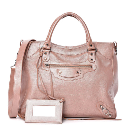 Balenciaga Pearlescent Goatskin Classic Palladium Hardware Velo Rose Rose Light 1 of 10