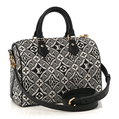 Louis Vuitton Jacquard Since 1854 Speedy Bandouliere 25 Black 3 of 9