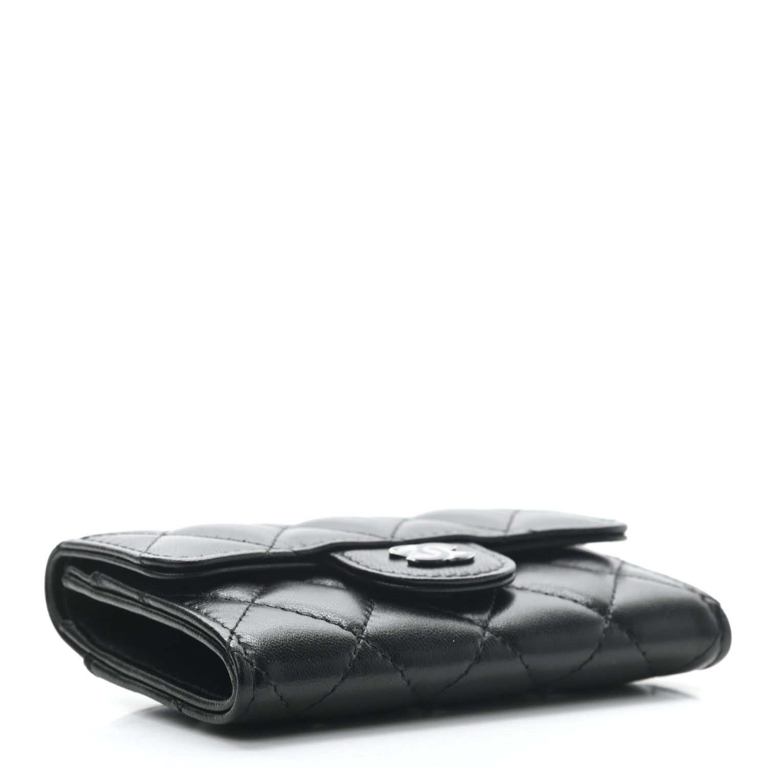 Chanel Lambskin Quilted Flap Card Holder Wallet So Black 4 of 6