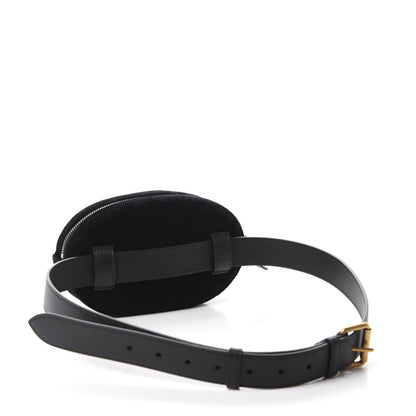 Gucci Velvet Matelasse Crystal Star GG Marmont Belt Bag 95 38 Black 3 of 11