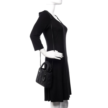 Christian Dior Ultra Matte Calfskin Cannage Mini Lady Dior Black 2 of 11