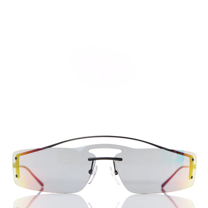 Prada Rectangle Shield Sunglasses SPR 61V Black Multicolor 2 of 6