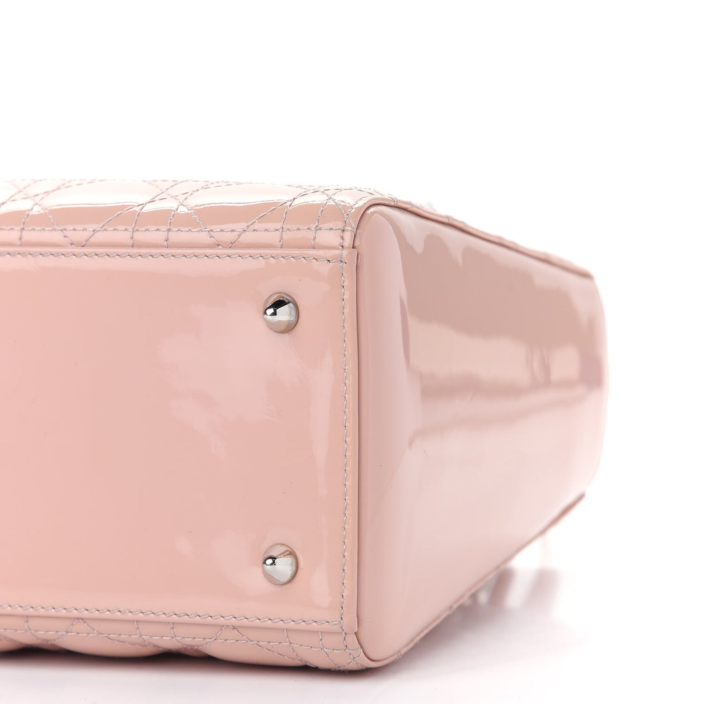 Patent Cannage Medium Lady Dior Rose Clair