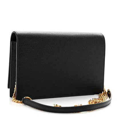 Saint Laurent Grain De Poudre Classic Monogram Kate Tassel Chain Wallet Black 3 of 9