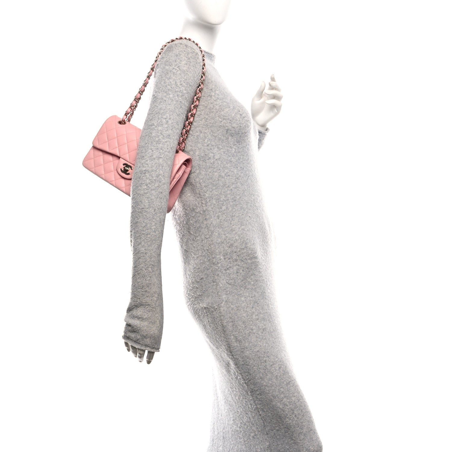 Chanel Caviar Quilted Small Double Flap Light Pink 2 of 12