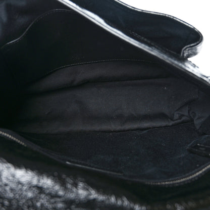 Saint Laurent Crinkled Calfskin Matelasse Monogram Large Niki Chain Satchel Black 5 of 9