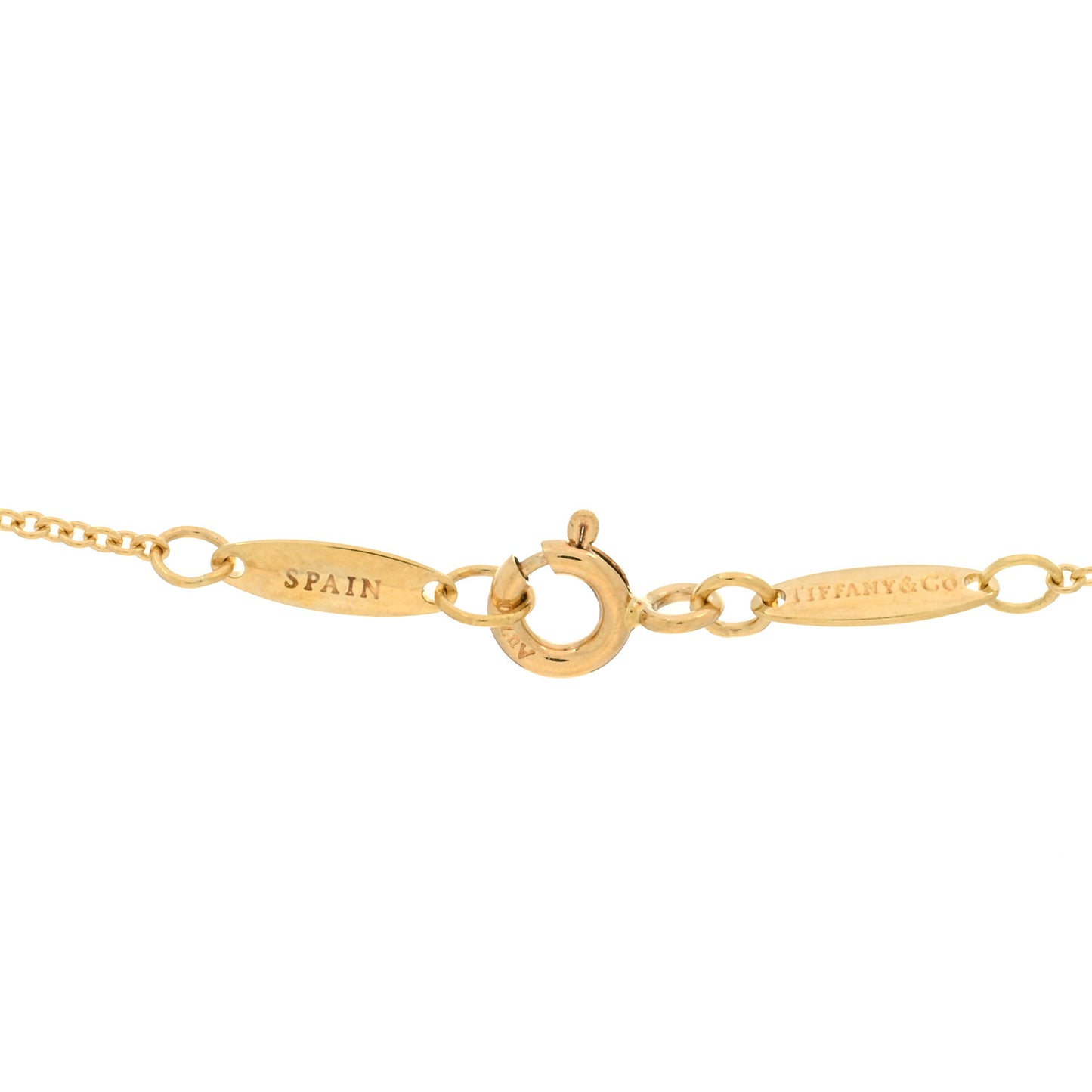 18K Yellow Gold 18mm Elsa Peretti Bean Pendant Necklace