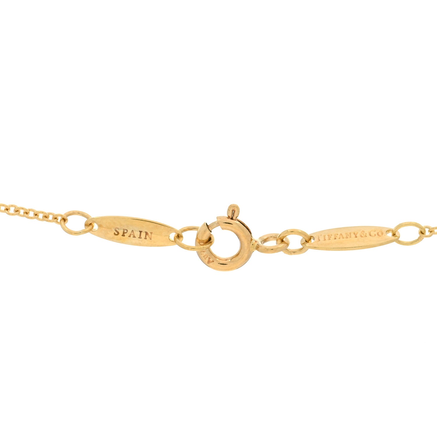 Tiffany 18K Yellow Gold 18mm Elsa Peretti Bean Pendant Necklace 3 of 5