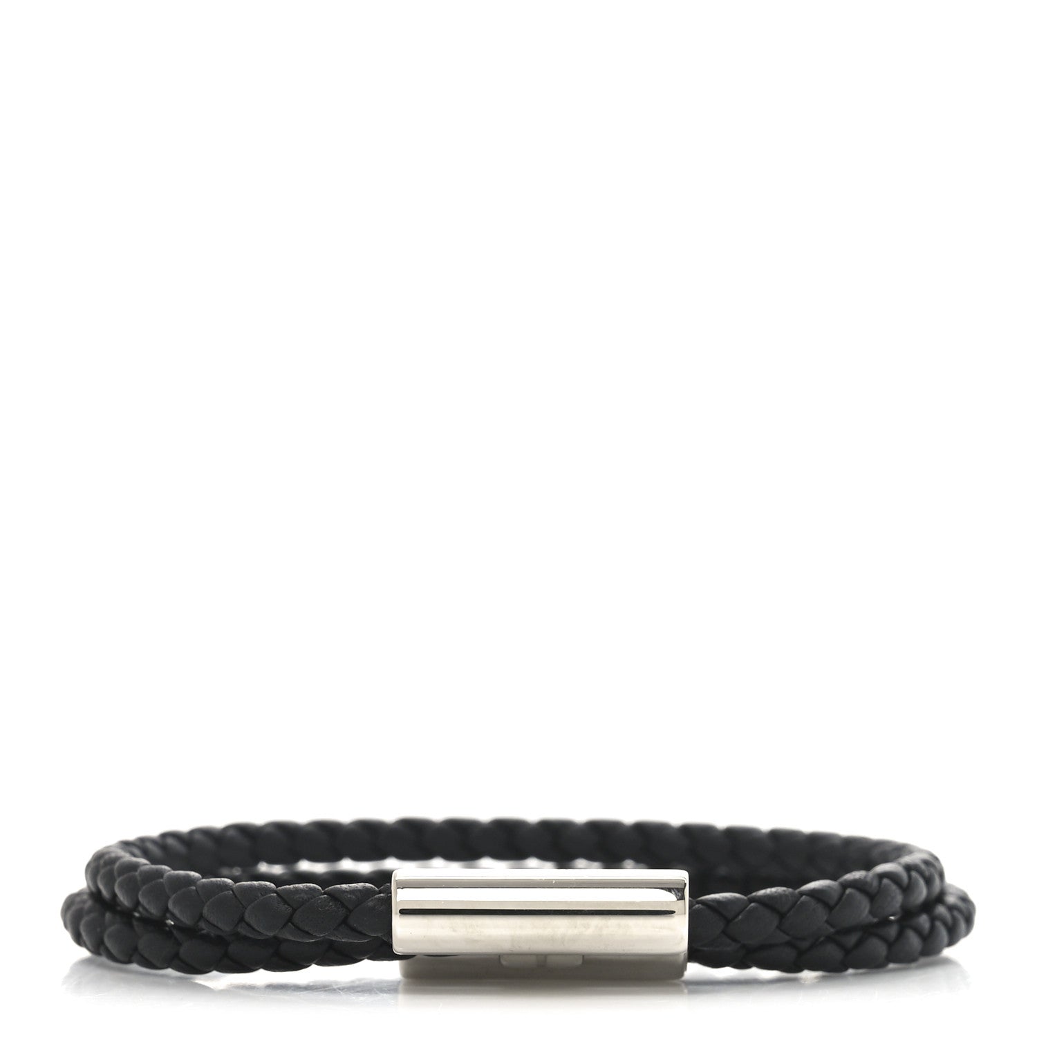 Hermes Swift Double Wrap Cord Tournis Tresse Bracelet  Black 1 of 4