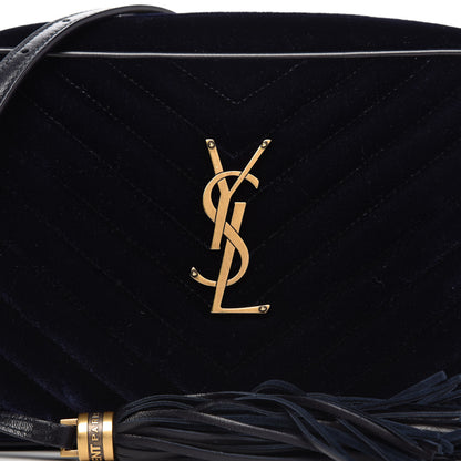 Saint Laurent Velvet Matelasse Monogram Lou Camera Bag Navy 10 of 10