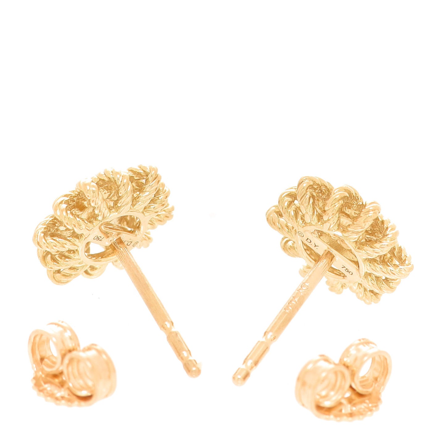 18K Yellow Gold Diamond 10mm Starburst Earrings